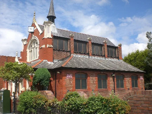 Side of the Roman Catholic Church of the Blessed Trinity, Queensferry, Flintshire, Wales.