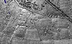 Imagen lidar de una aldea medieval en Hornsea, Yorkshire.