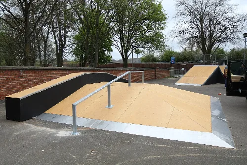 The new Pyramidal Funbox at Norton & Malton Skatepark built by King Ramps and Ryan Swain in 2022